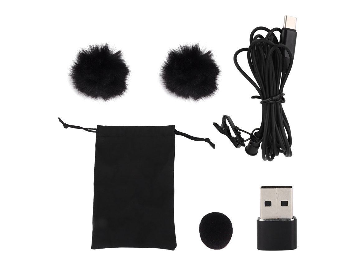 Microfone Lavalier Omnidirecional Para Telefone, Kit De Microfone De Lapela Com Microfone Lavalier