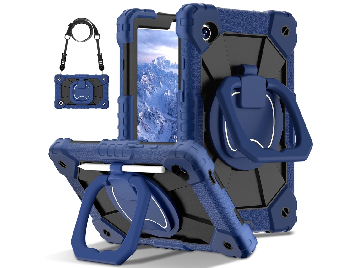 Tressino Capa Tablet Para Samsung Galaxy Tab A11 8.7 Polegadas 2025 Resistente A Choques Com Alça De Ombro, Azul E Preta