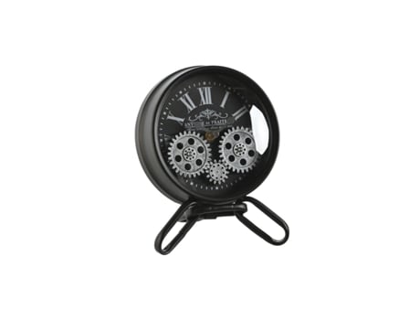 Tafelklok HOME ESPRIT Preto Prateado Metal Cristal 16,5 X 11 X 21 Cm