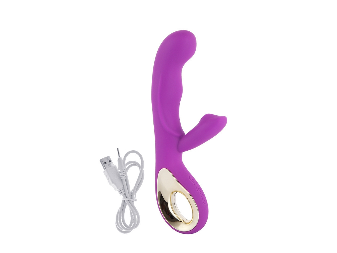 Vibrador À Prova D'água Poderoso Recarregável Usb Feminino Bastão de Massagem Ponto G Roxo CZHHMART