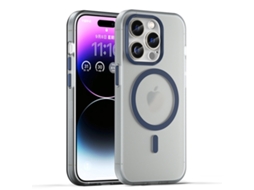 Capa Híbrida Translúcida Para Iphone 16 Pro - Tpu E Pc Com Magsafe | Fosca - Azul Escuro