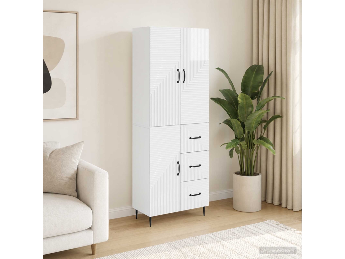 Vidaxl Conjunto De Gabinete 2 Unid. Branco Brilhante