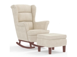 Rocking Chair With Stool, Rocking Chairs With Stools Vidaxl Creme Veludo