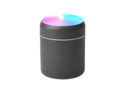 Umidificador Portátil Mini De 300ml Com Luz Noturna Led Colorida, Umidificador De Mesa Pessoal Usb (preto)