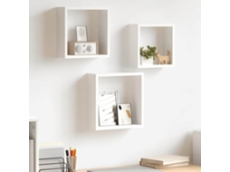 Vidaxl Prateleiras De Parede Em Forma De Cubo 3 Pcs Mdf Branco