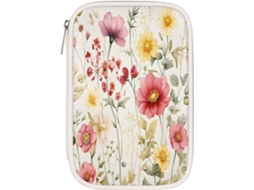 Estojo Lápis Com Estampa Floral Colorida, Organizador De Material Escolar, Estojo Lápis, Bolsa Compartimentada
