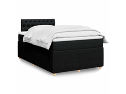 Vidaxl Cama Boxspring com Colchão 120x190 Cm Tecido Preto