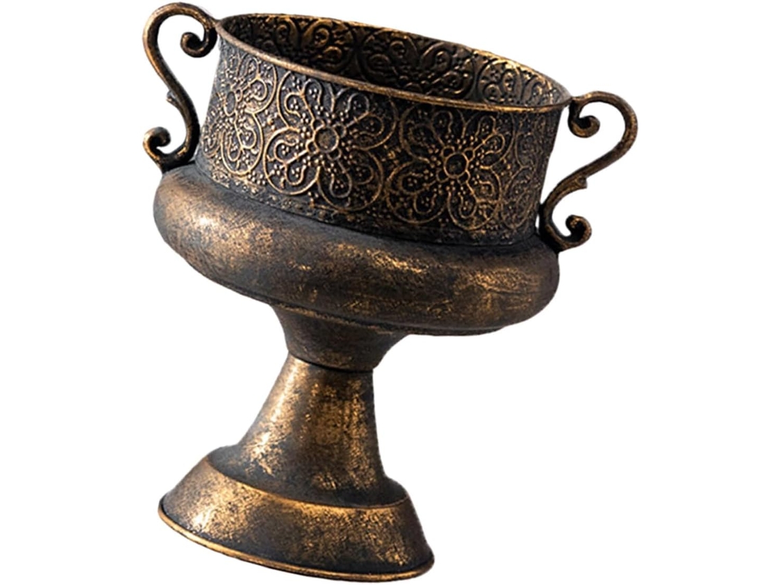 Vasos De Ferro Antigos Com Formato Redondo E Padrão Em Relevo Para Jardim, Pátio, Casa, Ambientes Internos.