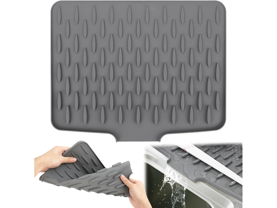 Tapete de silicone para pratos, antiderrapante, resistente ao calor