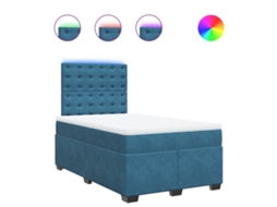 Cama Boxspring com Colchão 120x190 Cm Veludo Azul MAISON EXCLUSIVE
