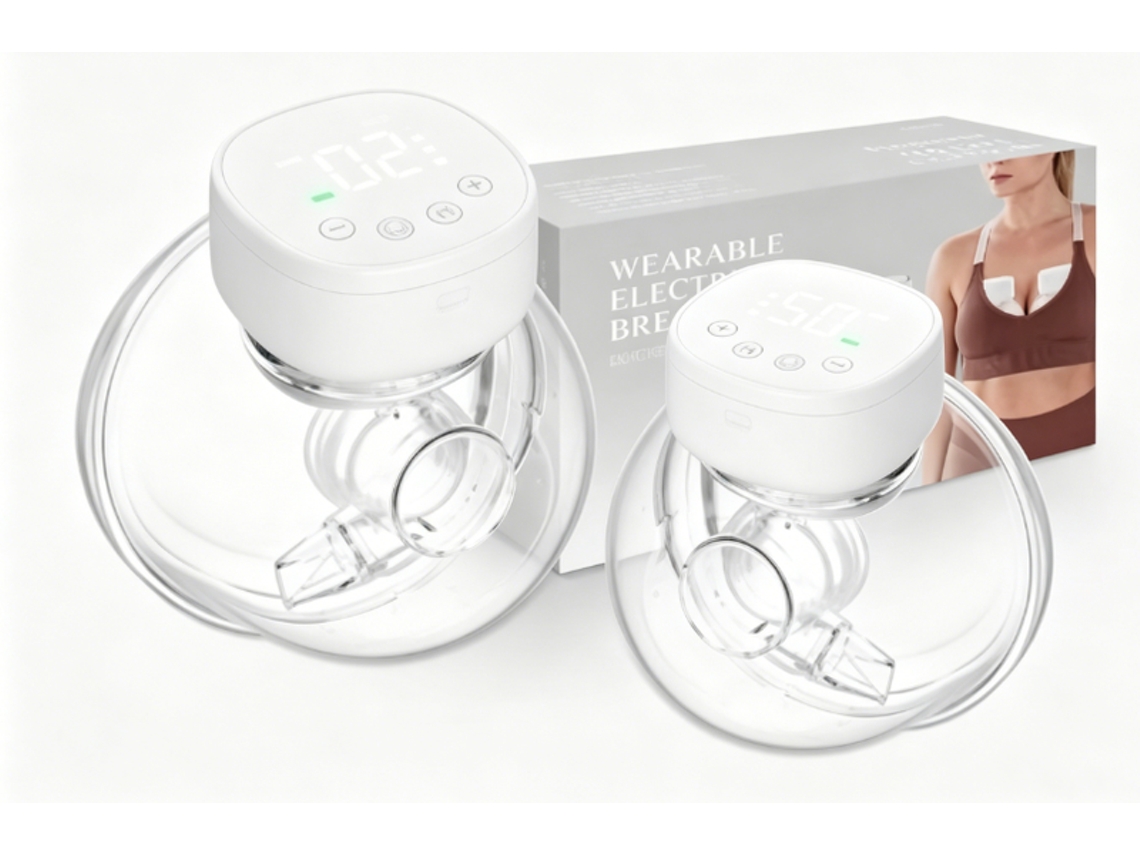 Bomba de Tira Leite Elétrica 376 Lcd Branco Dupla 800mah Mãos Livres Anti refluxo Silenciosa YANYXR