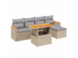 Garden Sofa Set, Garden Sofa Sets Vidaxl Bege Rattan / Vime (n/a)