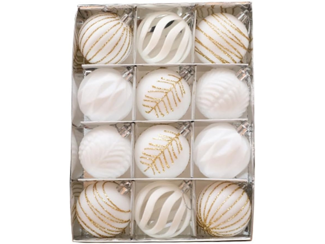 Conjunto de 12 bolas de 6 cm para decoração de árvores de Natal, ideais para casamentos e festas.