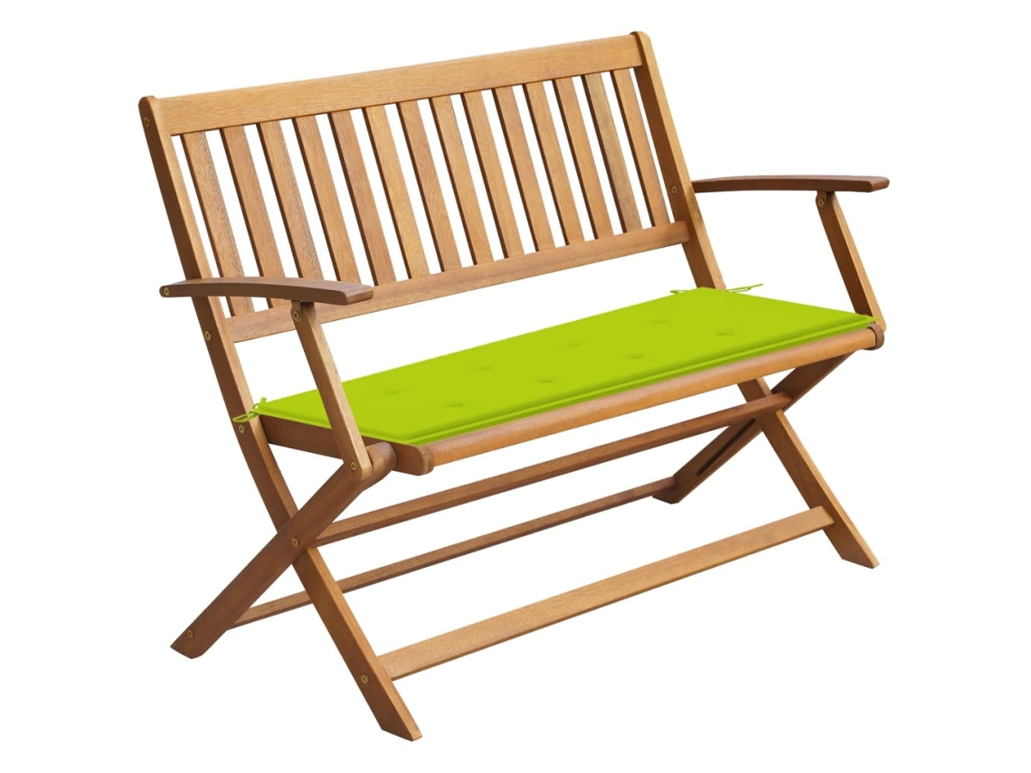 Lovely Home Banco Bancada de Jardim com Almofadão 120 Cm Madeira de Acácia Maciça