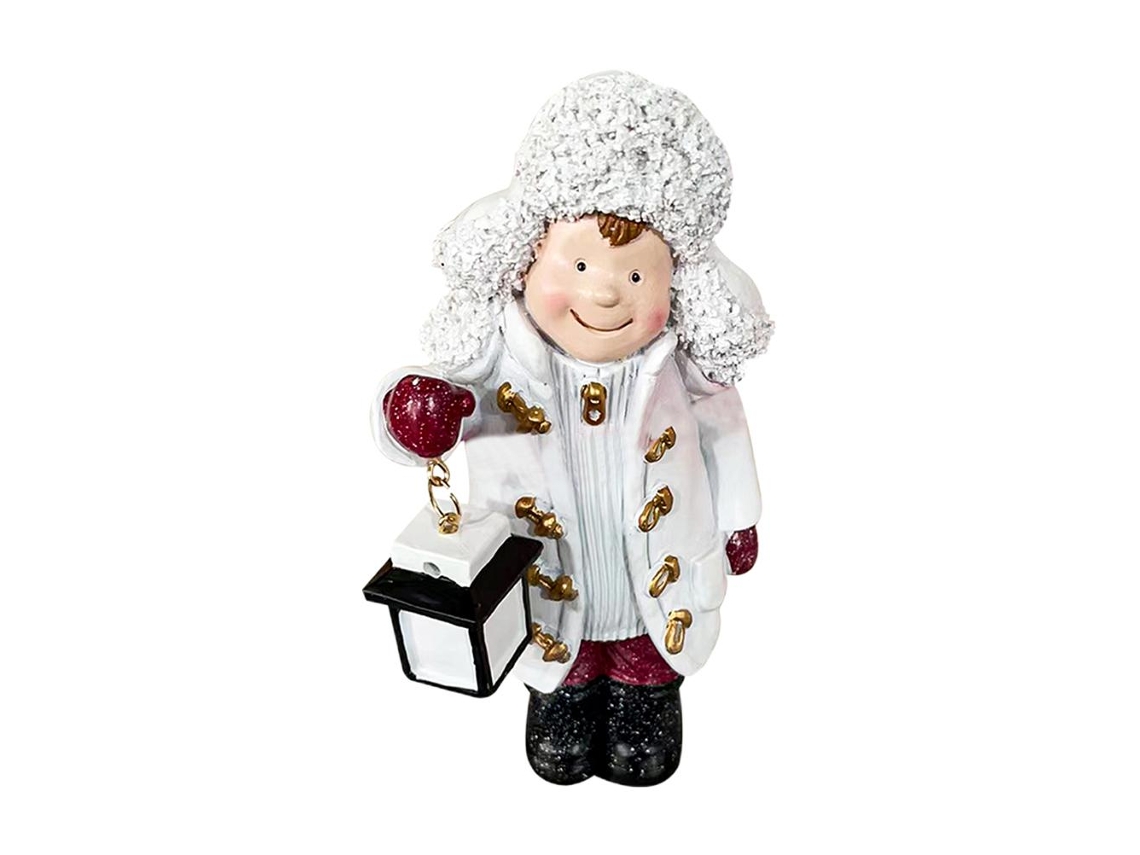 Estátua de Criança Natal Resina Decorativa 8x6x15cm | S/MARCA