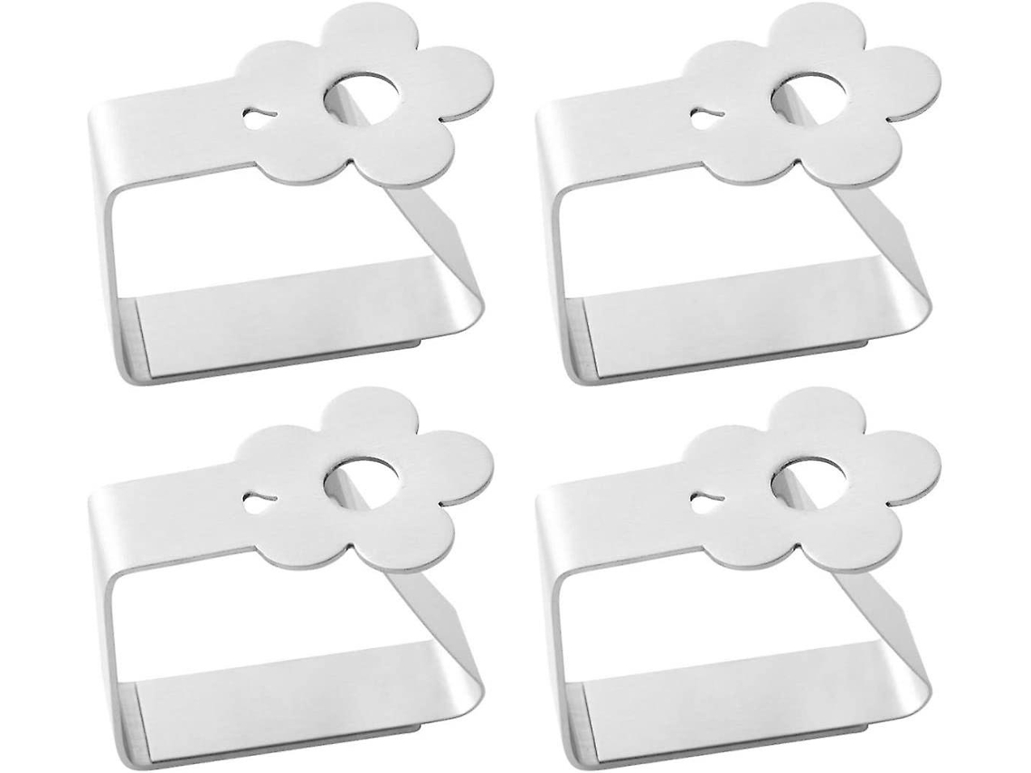 4 Pinças de Mesa de Aço Inoxidável Anti óxido em Forma de Borboleta para Casa, Restaurantes, Festas, Piqueniques 6.5x5cm Prata