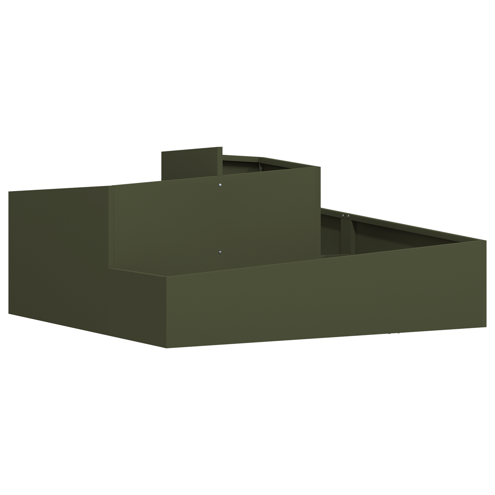 Conjunto 1 Vaso Metálico Para Exterior Vidaxl Verde-azeitona Aço Inoxidável (100 X 100 X 50 Cm)
