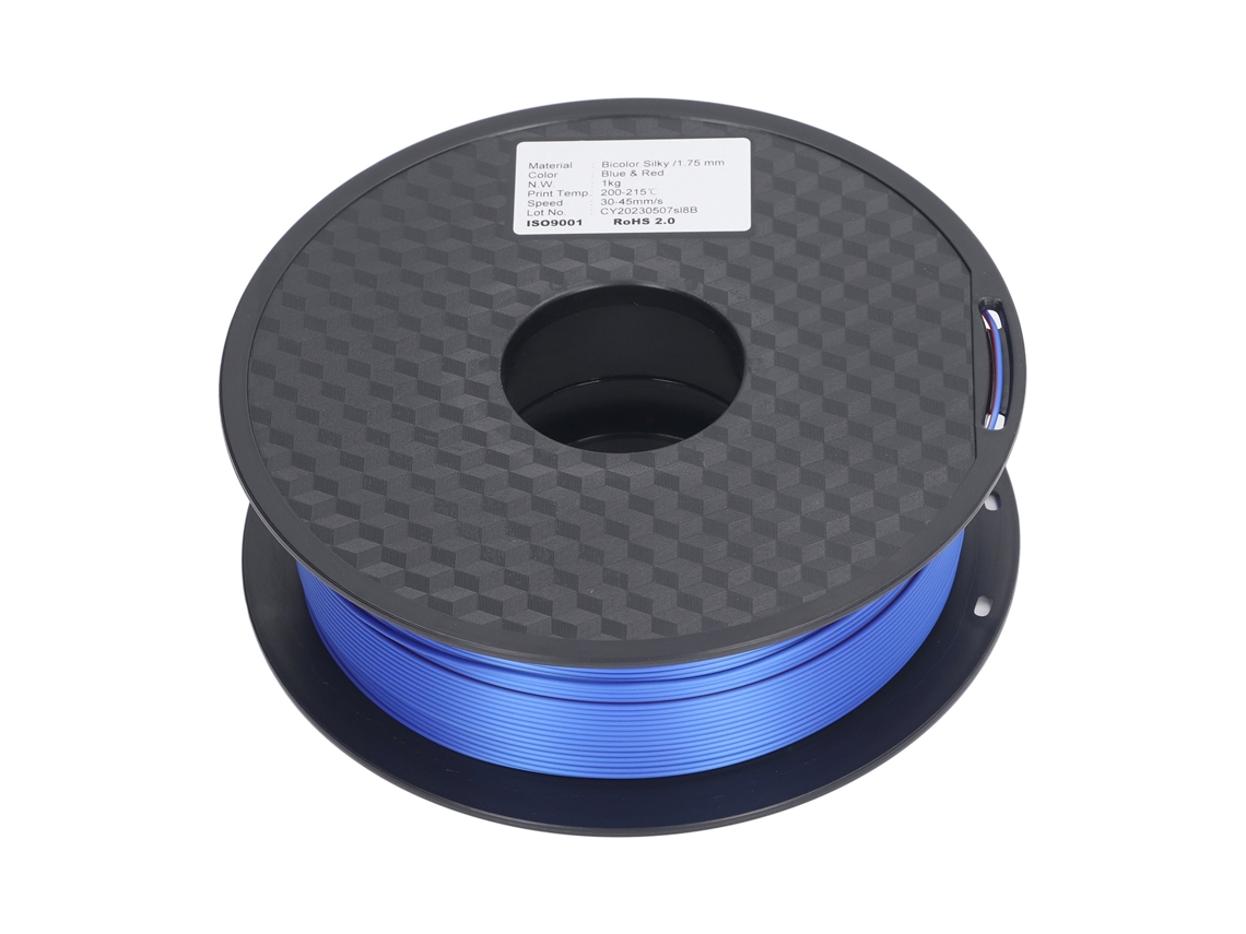 Filamento Pla Suave Bicolor Azul Rojo 1.75mm Para Impresora 3d Bobinado Ordenado Materiales De Impresión 3d