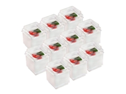Flocos transparentes para mesa, em embalagens de 10 unidades, ideais para gelatina, mousse, salada e petiscos.