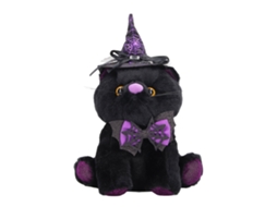 Boneca De Gato De Halloween Plush Fofa Com Chapéu Decoração Festiva Colecionável