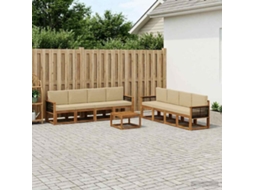 Vidaxl Conjunto De Sofás Para Exterior 9 Unid. Natural E Bege