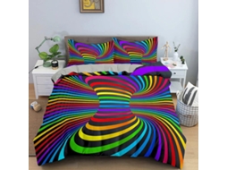 Capa de Edredom com Efeito Espiral 3d em Microfibra 2/3 Peças 140 X 200 Cm, 75 50 Cm 75 X 50 Cm