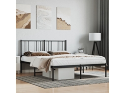 Estrutura De Cama Com Cabeceira 140x200 Cm Metal Preto