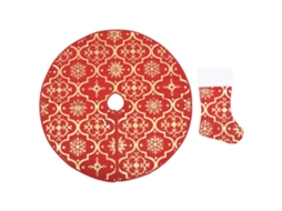 Christmas Tree Skirt, Christmas Tree Skirts Vidaxl Vermelho Tecido (90 Cm)