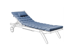 Almofada Para Espreguiçadeira Beliani Cesana Premium De Poliéster Azul 56x192x5