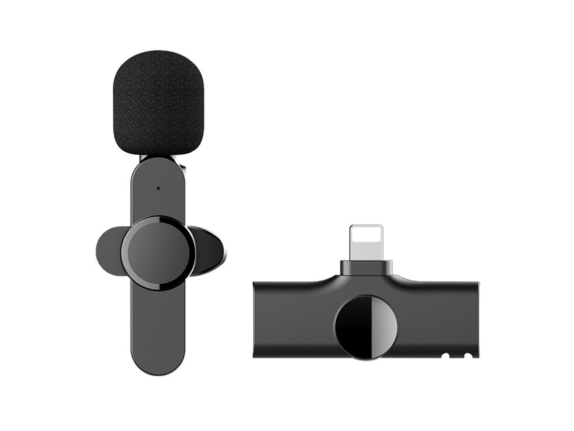 Microfone De Lapela Sem Fio Para Transmissão Ao Vivo Com Interface 8 Pinos Aquaforge