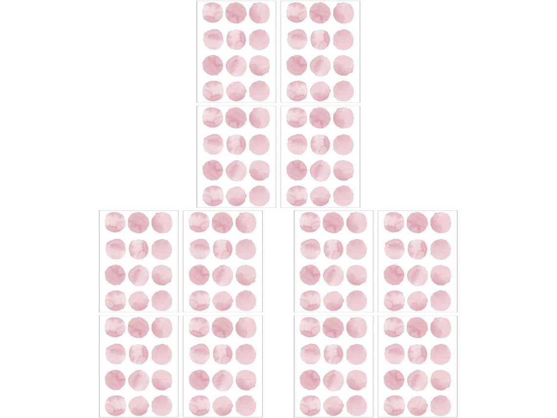 Conjunto Com 3 Adesivos De Parede De Bolinhas Rosa, Removíveis E Fáceis De Decorar Para O Quarto.