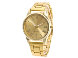 Relógio de quartzo unissex elegante e casual, perfeito para presentear (Dourado)