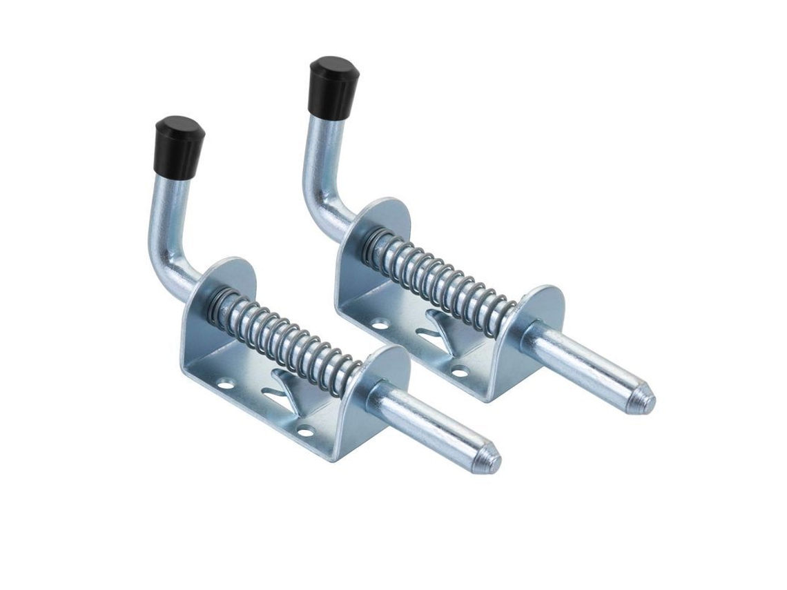 2 Pestillos galvanizados para porta, Ø10x128mm, seguro | S/MARCA