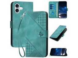 Capa Em Couro Pu Para Apple Iphone 16 Plus - Azul Bebé