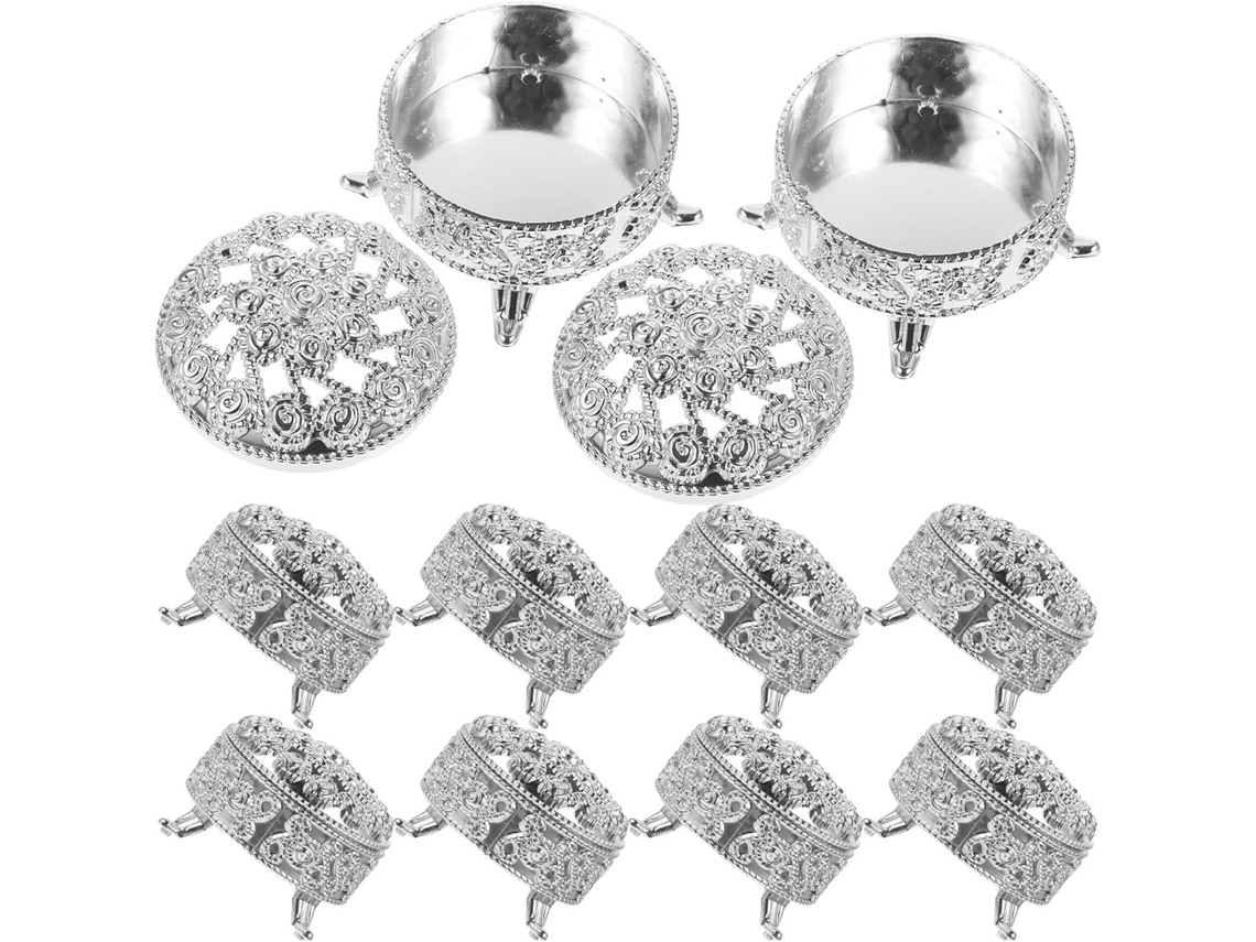 Pretyzoom 12-caixas Redondas Para Lembrancinhas De Festa E Casamento, 6, 35cm 2, 5 Polegadas, Cor Prateada, Caixas