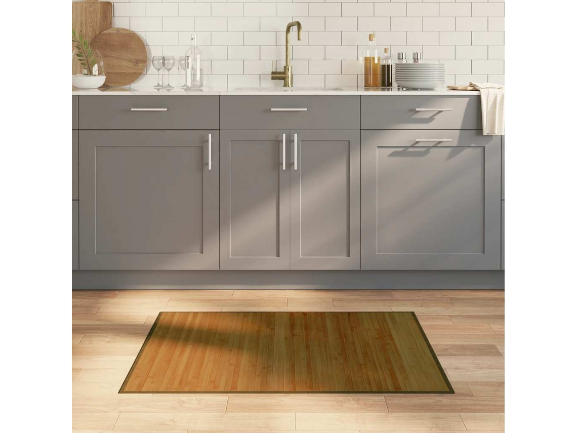 Tapete Retangular 70x100 Cm Bambu Castanho