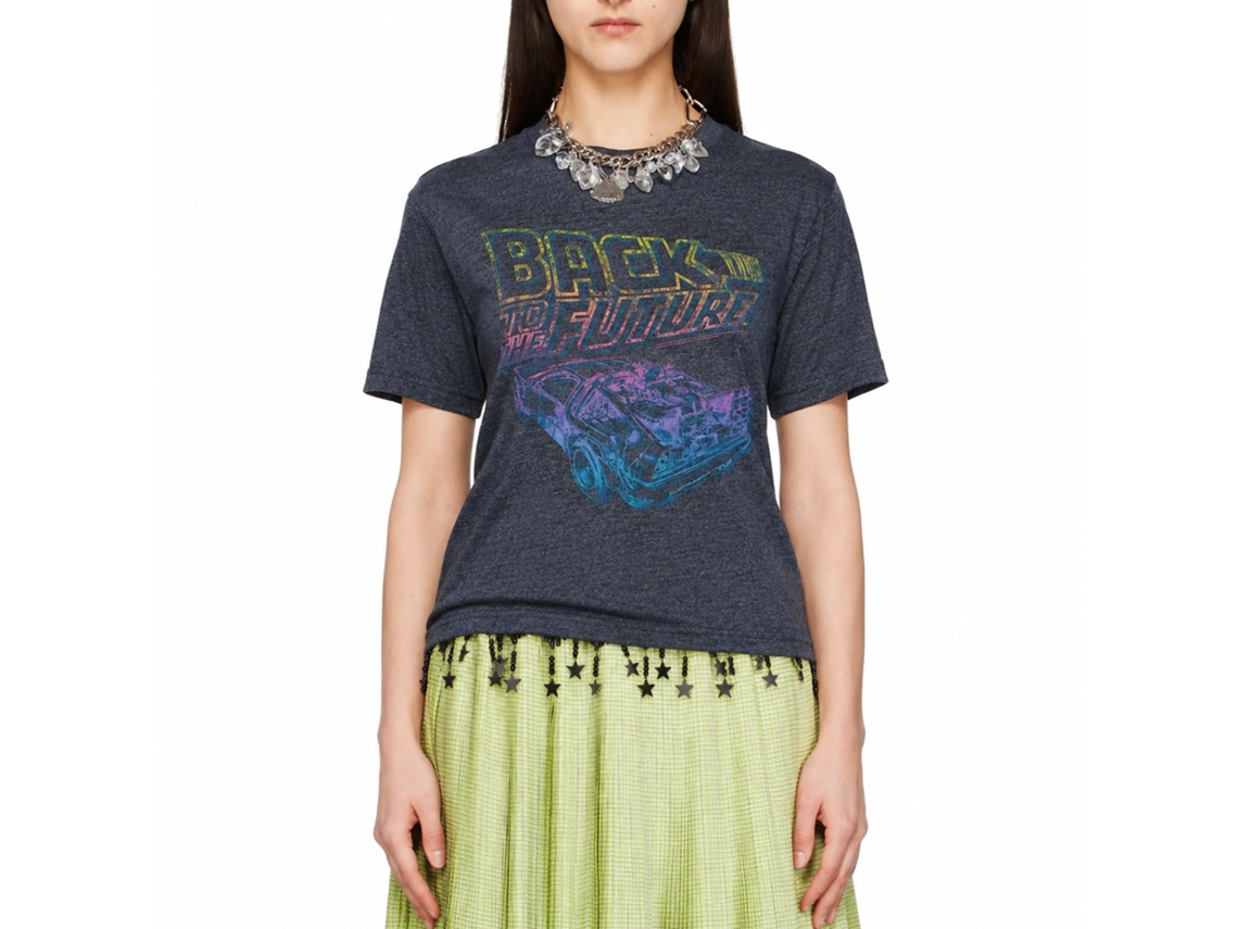 Rockinstone Back To The Future Movie Now You See It Heather Navy Adult T-shirt Size:m