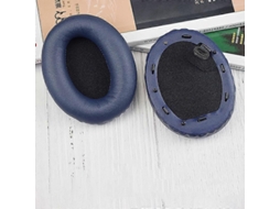 Conjunto de 2 almofadas para fones de ouvido em couro PU para Sony WH-1000XM4, cor: azul com Fivela. GIECY