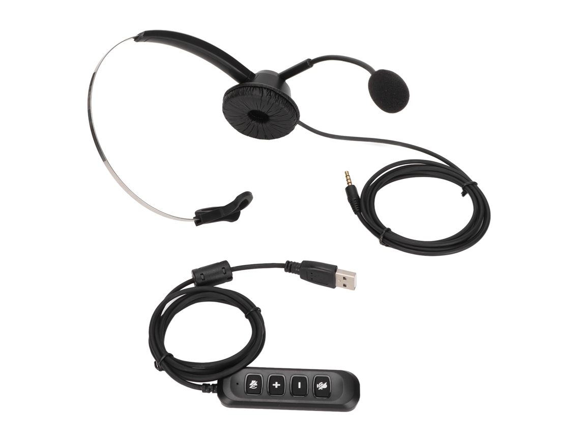 Fone de Ouvido Mono para Call Center Ajustável 3,5mm EOOCOO