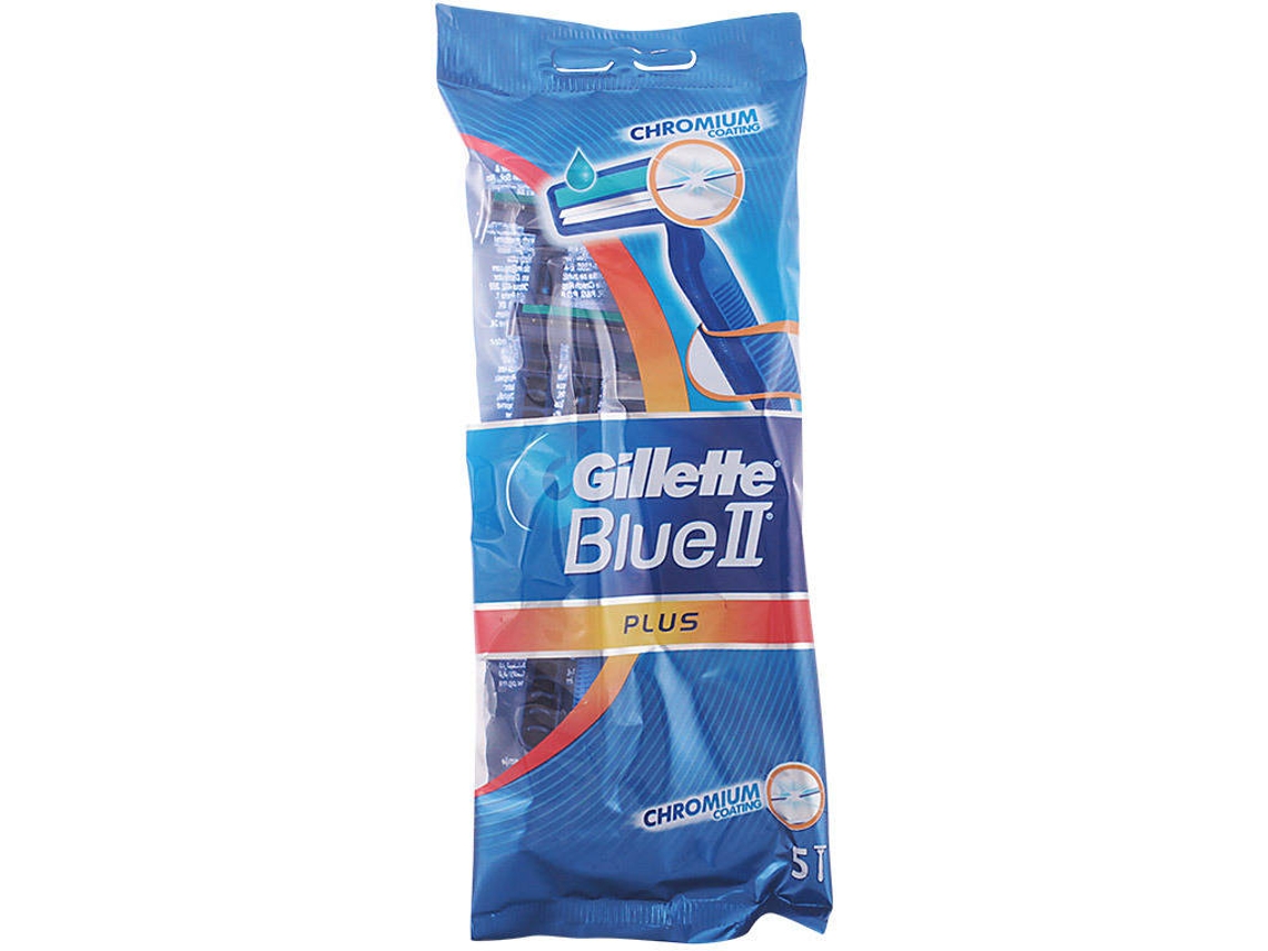 Lâmina de Barbear GILLETTE Blue II Plus 5 Unidades