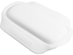 Almofada de banheiro antiderrapante em PVC com ventosas para apoio da cabeça e dos pés.