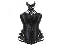 2026-corset Overbust De Couro Tamanho Grande Com Ossos De Aço Para Mulher Estilo Gótico Steampunk S Negro