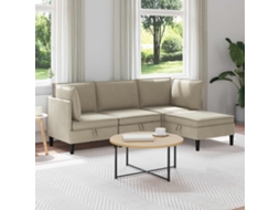 Vidaxl Conjunto De Móveis Para Sala De Estar 4 Pcs Areia Tecido
