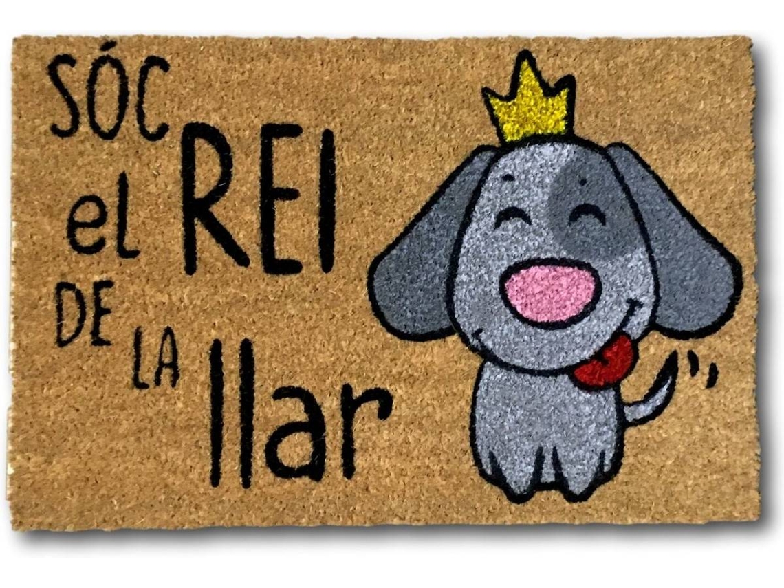 Tapete de Entrada KOKO DOORMATS Soc El Rei De La Llar Gos (Castanho