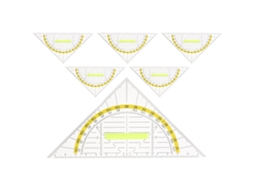 Réguas Triangulares Numeradas Transparentes Para Plástico, Conjunto De 6 Unidades, Para Desenho E Medição, Portáteis