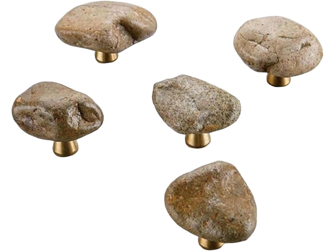 Conjunto De 5 Puxadores Gaveta Em Formato Pedra, Elegantes E Decorativos Para Móveis, Ideais Para Armários De Cozinha E
