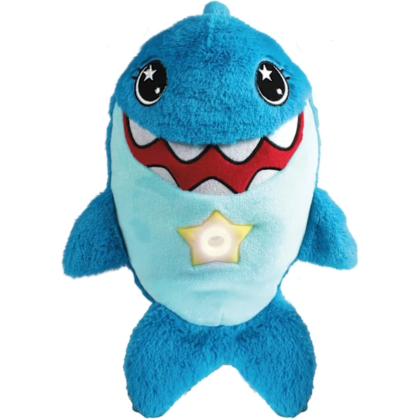 /ea/star Belly Dream Lites, Luminária Noturna Em Formato De Tubarão Azul Aconchegante, Projeta Estrelas E Formas Brilhantes Em 6 Cores Suaves