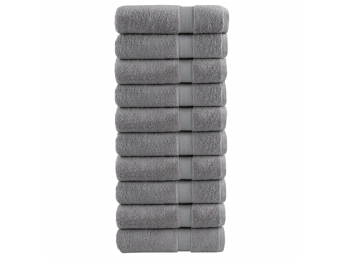 Vidaxl Toalhas De Banho Premium Solund 10pcs 70x140cm 600gsm Cinzento