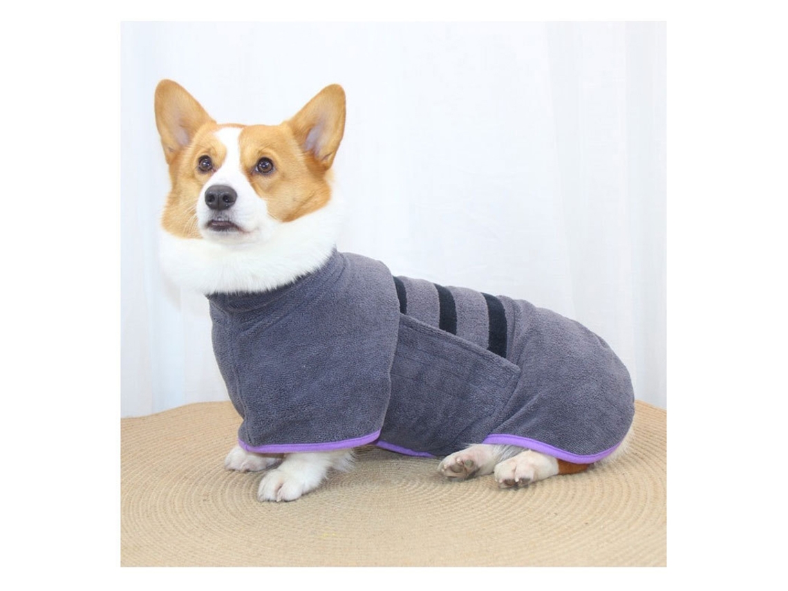 Roupão Absorvente, para Pets, Secagem Rápida, Tamanho Xxl, Cinza AQUAFORGE