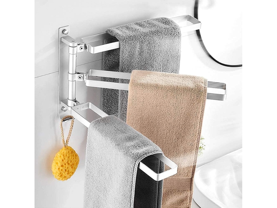 Suporte Para Toalha De Mão, Barra De Toalha Para Banheiros Com Braços Articulados, Suportes De Parede Com Ganchos Para